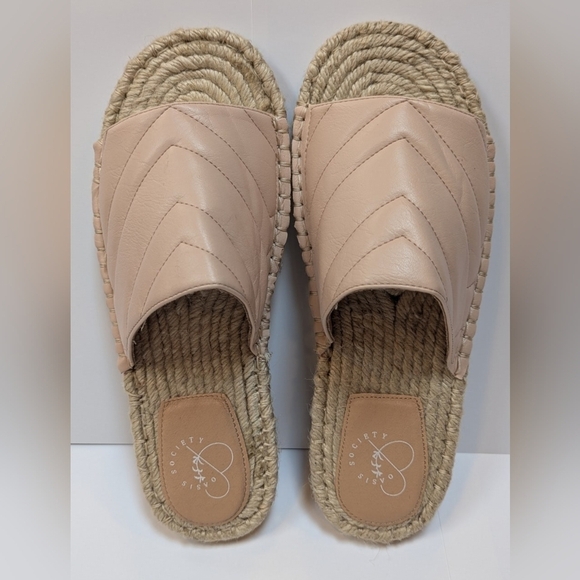 Oasis Society size 10 women's slides jute peach unworn excellent condition - Picture 3 of 9